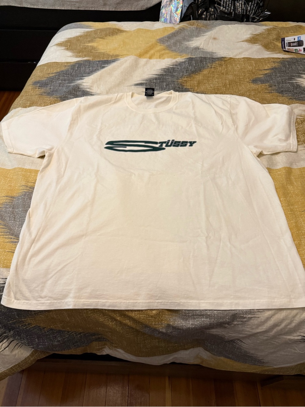 Stussy Mens White Logo Crewneck T-Shirt Size 2X